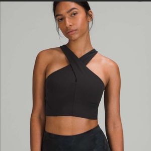 Wrap front long line bra